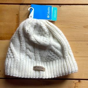 Colombia white beanie. Brand new, tags still on it.